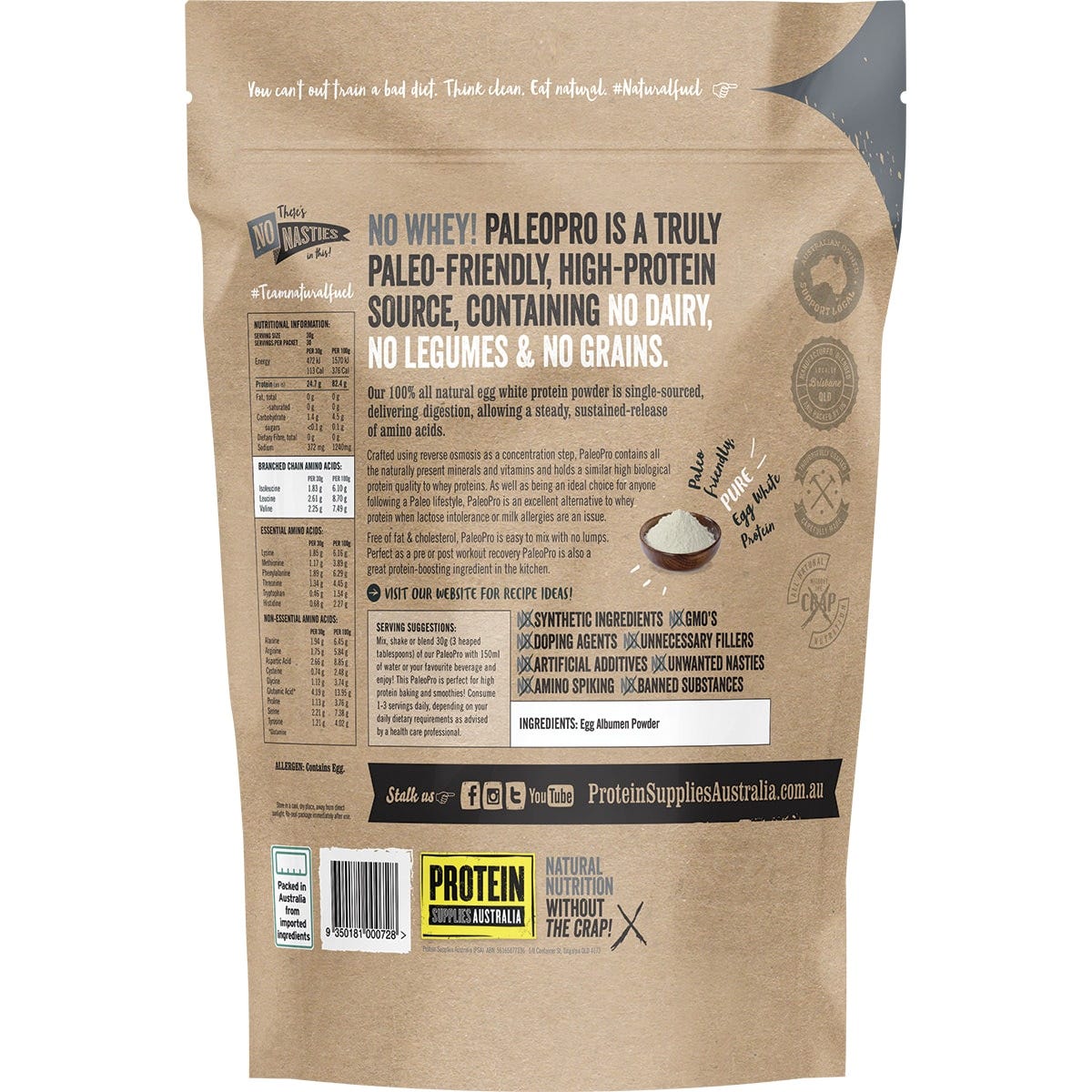 Protein Supplies Australia PaleoPro Egg White Protein Pure