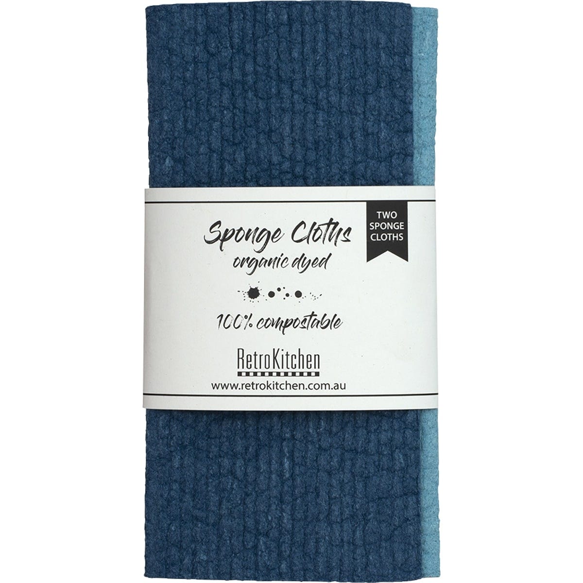 100% Compostable Sponge Cloth Organic Dyed Marine