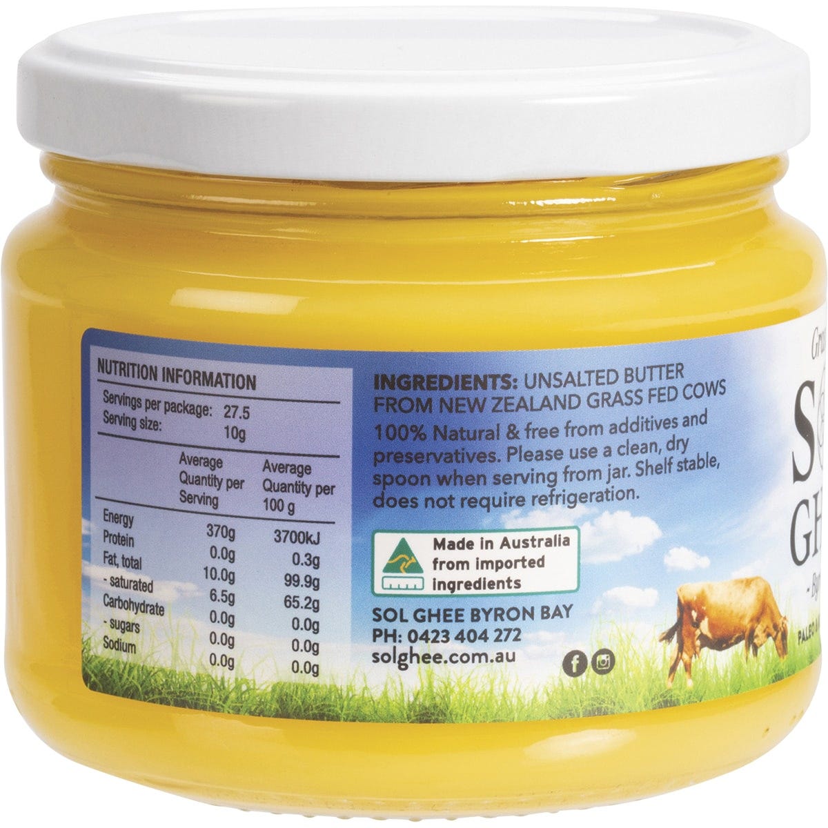 Sol Organics Grass Fed Ghee