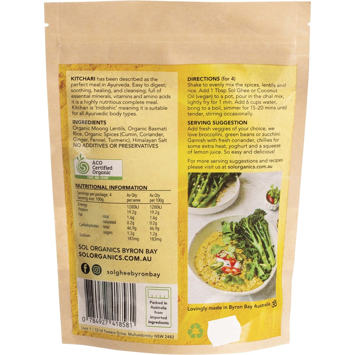 Sol Organics Kitchari Moong Dhal & Basmati Rice Mix