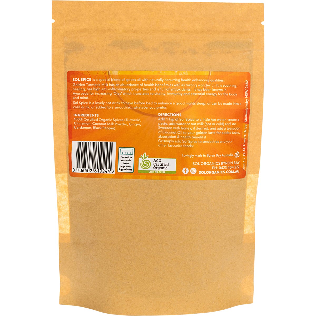 Sol Organics Coconut Golden Milk Turmeric Blend