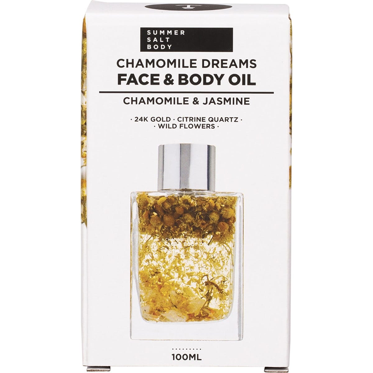 Summer Salt Body Face & Body Oil 24K Gold Chamomile Citrine Quartz