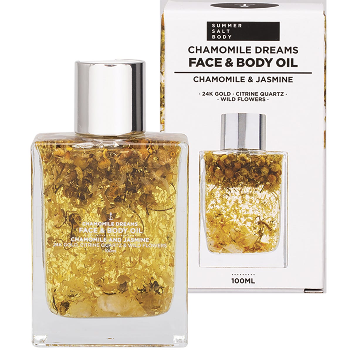 Face & Body Oil 24K Gold Chamomile Citrine Quartz