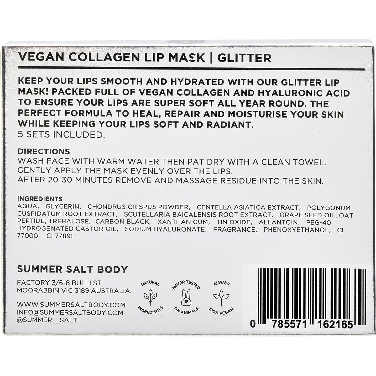 Summer Salt Body Vegan Collagen Lip Mask Sets Glitter