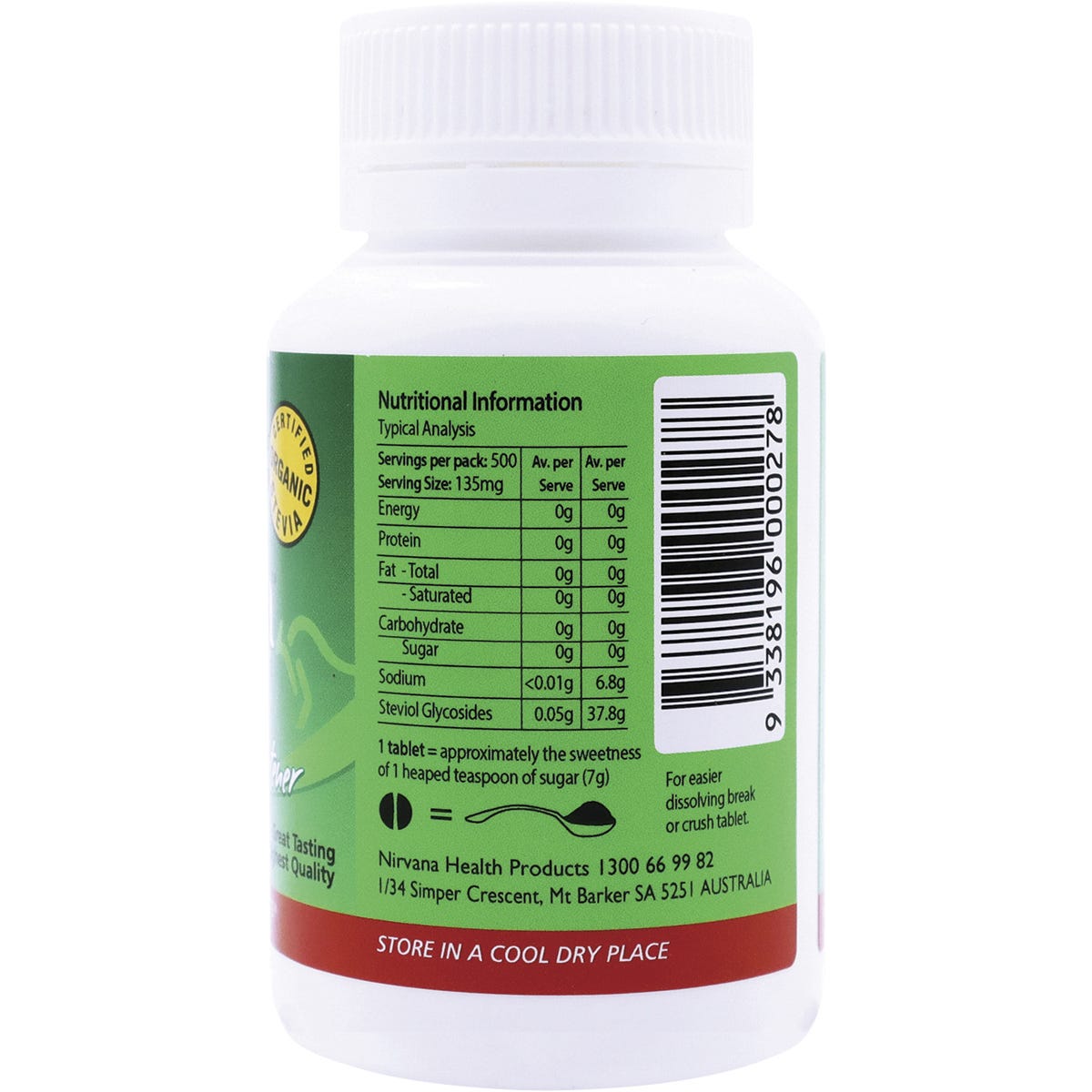 Nirvana Organics Stevia Tablets