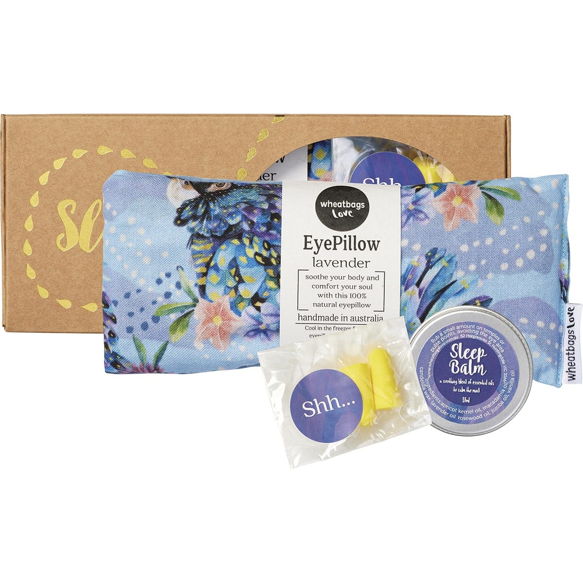 Wheatbags Love Sleep Gift Pack Blue Cockatoo Lavender Scented