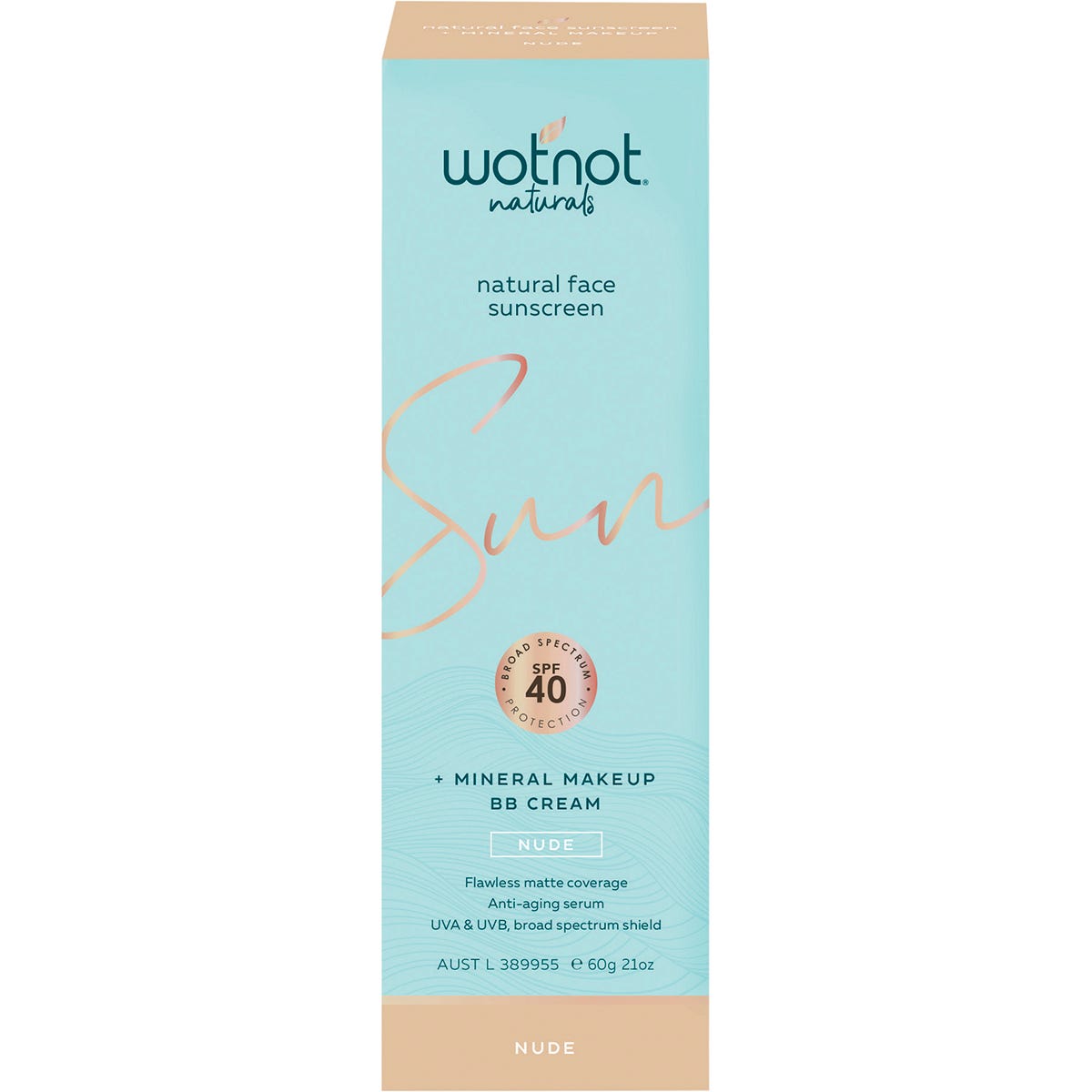 Wotnot Natural Face Sunscreen 40 SPF Nude BB Cream