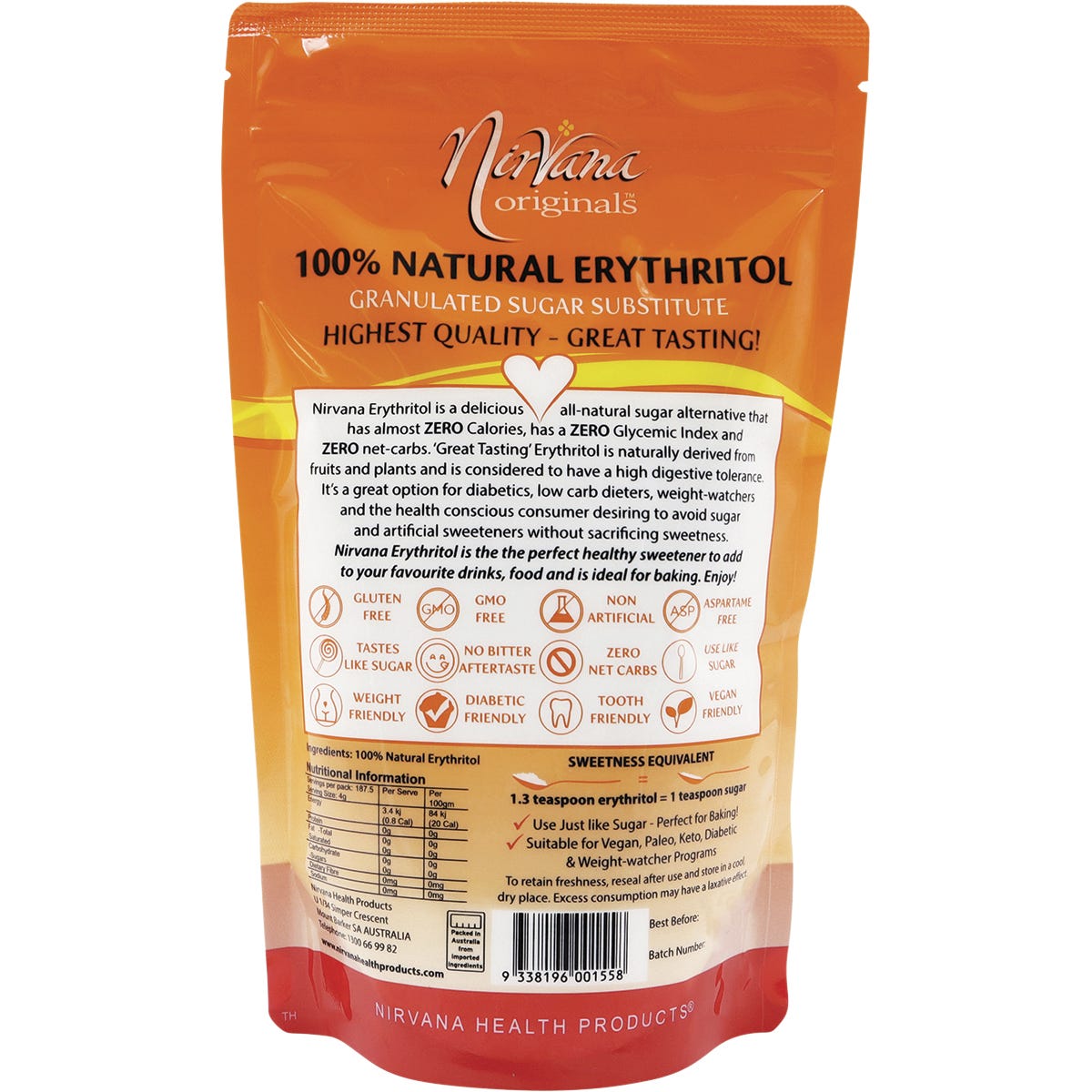 Nirvana Organics Erythritol 100% Natural