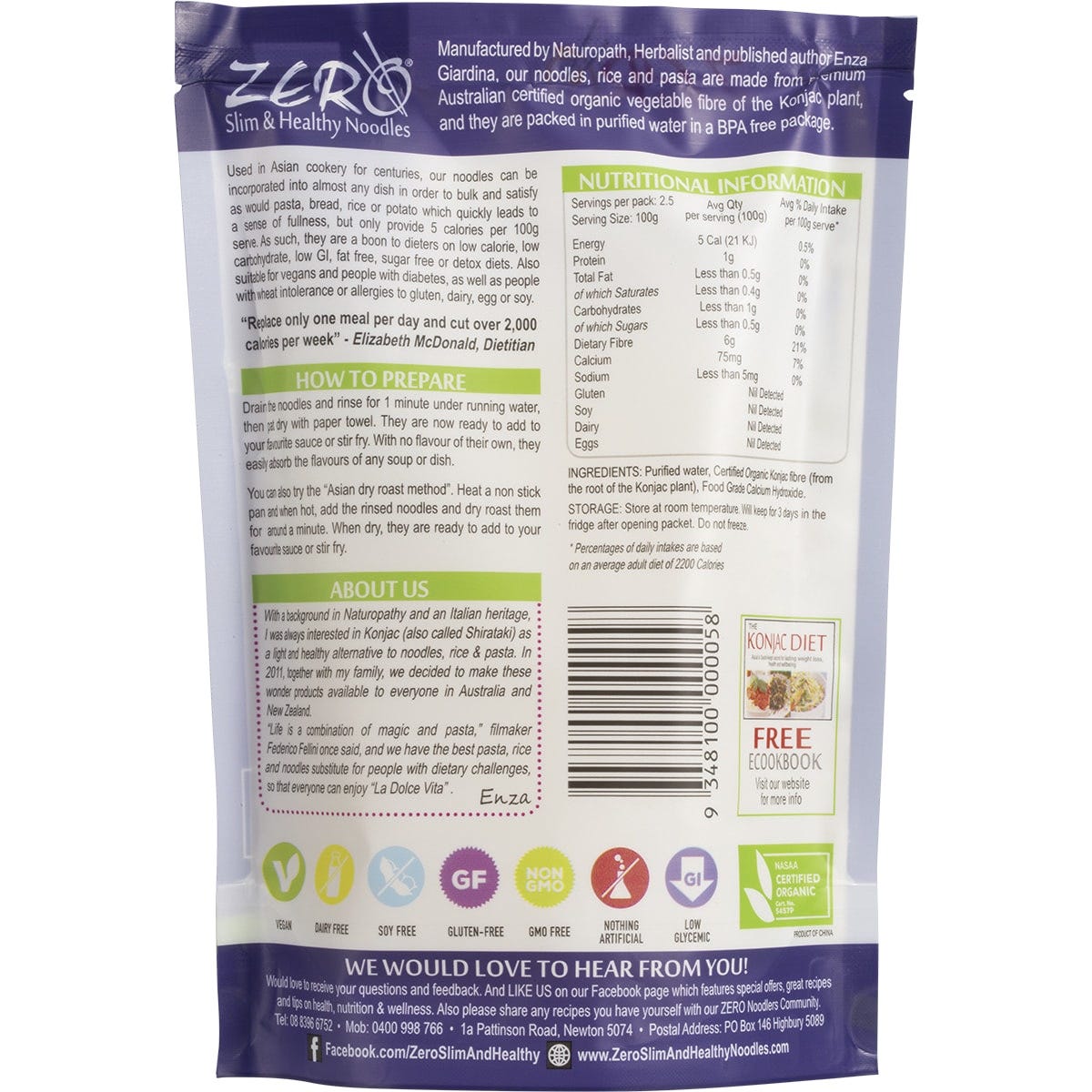 Zero Slim & Healthy Certified Organic Konjac Noodles Style